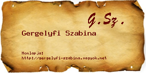 Gergelyfi Szabina névjegykártya